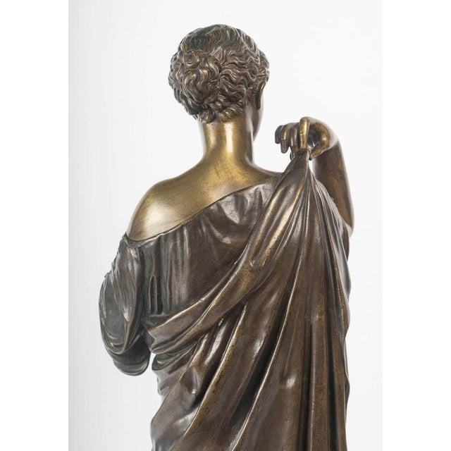 Sculpture of Diana, Early 20th Century, Patinated Bronze on a Wooden Base For Sale - Image 11 of 13