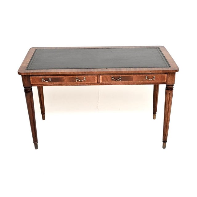 Antique Georgian Leather Top Writing Table, 1950s For Sale - Image 11 of 11