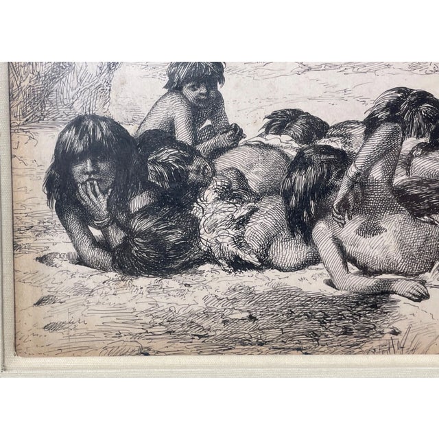 Antique Jean Leon Gerome Ferris 1863-1930 Pen Ink Drawing Sketch Indian Children For Sale - Image 10 of 15