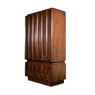 Paul Evans Lane Mid-Century Modern Brutalist Armoire For Sale