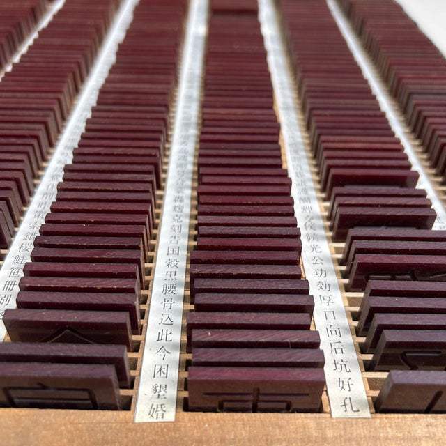 Wooden Letterpress Drawer, Japan, 1970s For Sale - Image 11 of 18