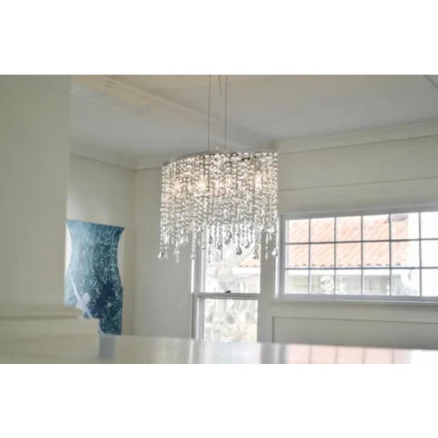 2010s Cantoni Niagara 4 Light Crystal and Chrome Chandelier Unmarked For Sale - Image 5 of 5