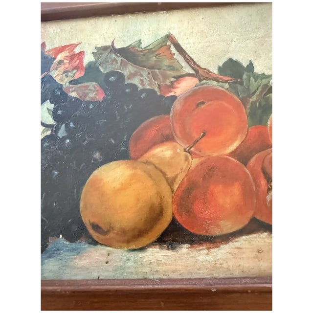 Early 20th Century Early 20th Century Fruit Still Life Oil Painting in Original Frame For Sale - Image 5 of 15