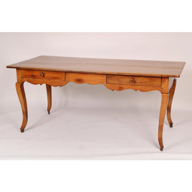 1960s Louis XV Provincial Fruit Wood Writing Table For Sale - Image 5 of 12