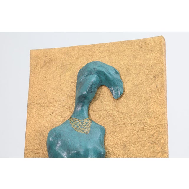 1990s Joyce Gottlieb - Untitled (Turquoise Nude), C. 1990 Signed Mixed Media Sculpture For Sale - Image 5 of 5