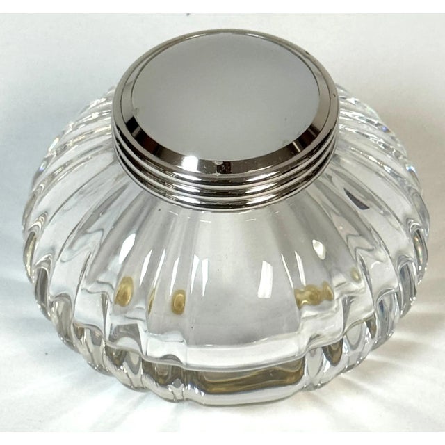 Cartier 'Must de Cartier' Crystal and Silverplate Melon Inkwell France, Circa 1989 Dimensions: 3.25" diameter x 2.75" high...