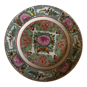 Vintage Chinese Famille Rose Porcelain Plate
