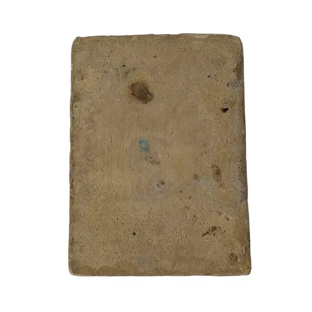 Antique Handmade Persian Qajar Glazed Clay Tile, Iran, Circa 1900s For Sale - Image 10 of 10