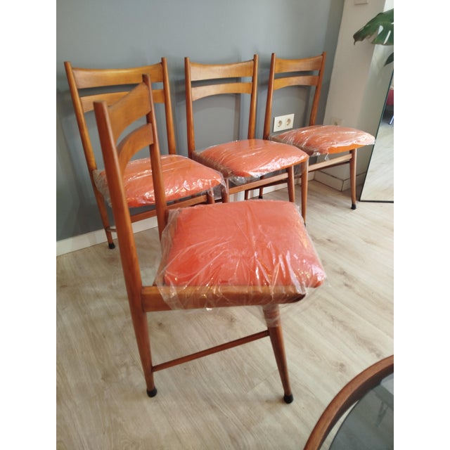 Wood Vintage Spanish Chairs, 1960s, Set of 4 For Sale - Image 7 of 9
