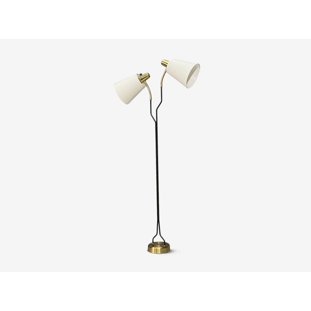 1950s 1950s Eskilstuna Elektrofabrik, Floor Lamp, Laqcuered Metal, Brass For Sale - Image 5 of 10