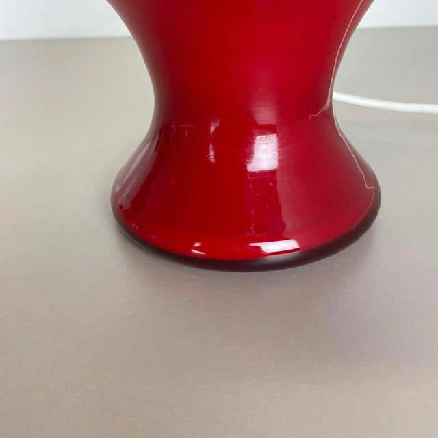 German Red Glass Table Mushroom Desktop Light from Hustadt Lights, 1970s For Sale - Image 15 of 18