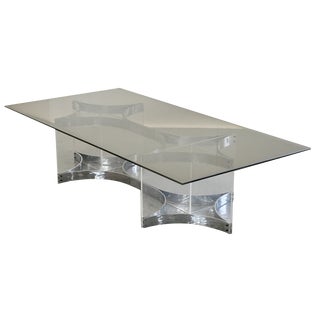 Mid-Century Chrome Plated Steel & Acrylic Glass Coffee Table by Alessandro Albrizzi, 1960s For Sale