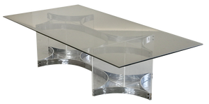 Mid-Century Chrome Plated Steel & Acrylic Glass Coffee Table by Alessandro Albrizzi, 1960s