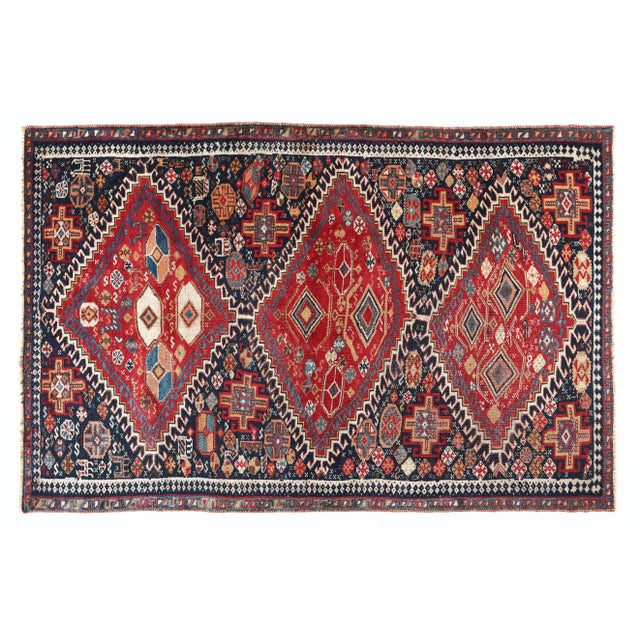 Art Deco Antique Handknotted With Tribal Figures Floor Rug-5' 7'' X 3' 2'' For Sale - Image 3 of 13