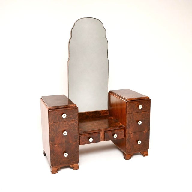 French Art Deco Burr Walnut Dressing Table, 1930 For Sale - Image 11 of 11