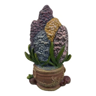 Vintage Cast Iron Floral Doorstop For Sale