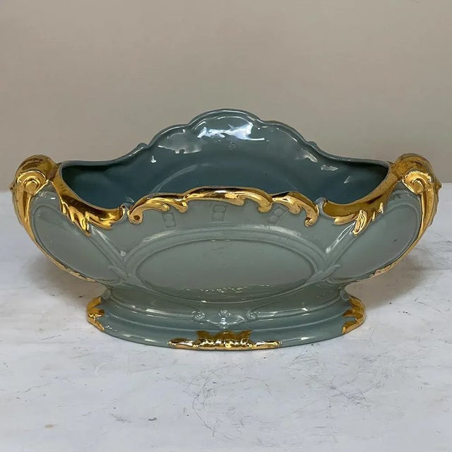 Art Deco Period Painted Porcelain Jardiniere ~ Planter combines classic architecture combined with a modernistic approach...