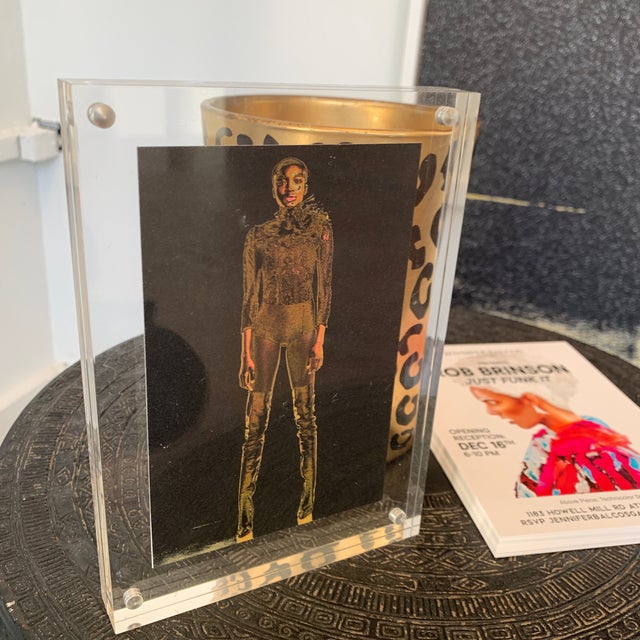 Plastic "Moon Drop" Contemporary Expressionist Portrait Photograph in Lucite Frame For Sale - Image 7 of 13