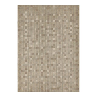 Rug & Kilim’s Oversized Scandinavian Style Rug in Beige-Brown Geometric Patterns For Sale