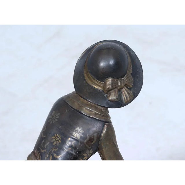 Art Deco Sculpture of Woman with Pheasant, 1930s For Sale - Image 10 of 13