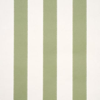 Schumacher Louise Stripe Wallcovering In Moss For Sale
