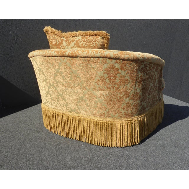 Gold Velvet Loveseat Accent Chair & Ottoman by Key City ...