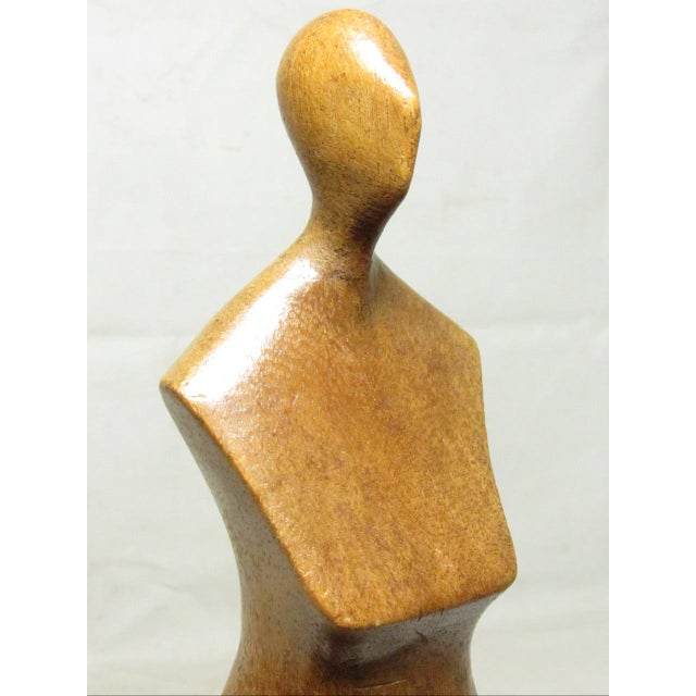 Mid Century Modern Carved Wood Abstract Female Figure For Sale - Image 16 of 18