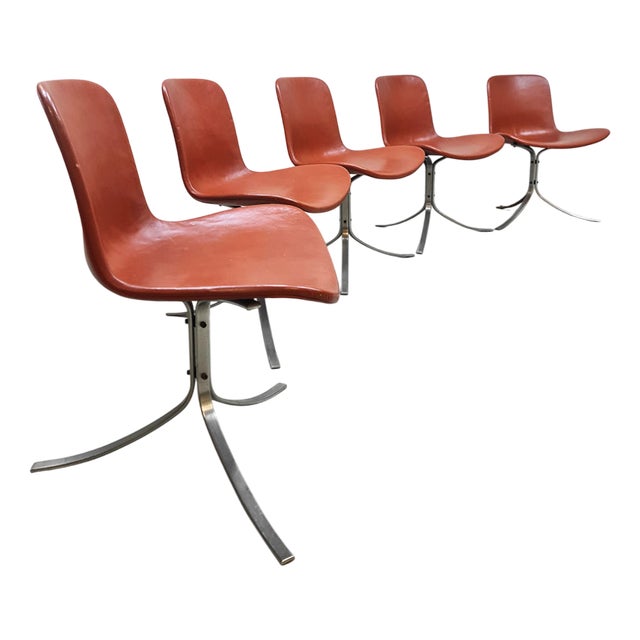 Vintage Danish Dining Chairs PK9 by Poul Kjaerholm for Fritz Hansen, 1990s, Set of 5 For Sale
