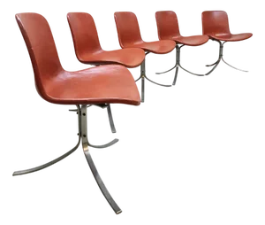 Vintage Danish Dining Chairs PK9 by Poul Kjaerholm for Fritz Hansen, 1990s, Set of 5