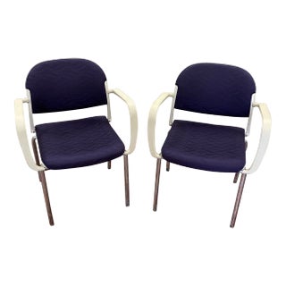 Giancarlo Peretti Italian Office Mid Century Chairs- A Pair For Sale