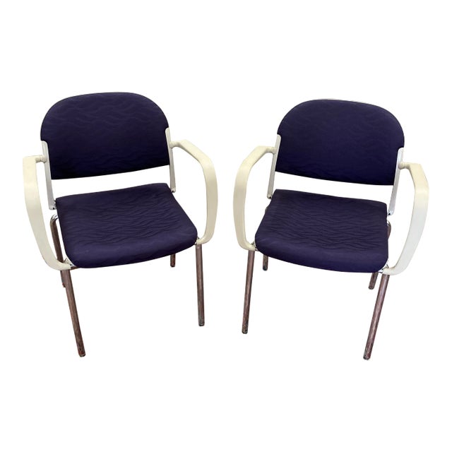 Giancarlo Peretti Italian Office Mid Century Chairs- A Pair For Sale