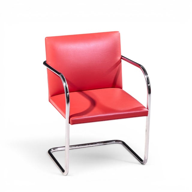 Mies Van Der Rohe for Knoll Brno Mid Century Cantilever Chrome Dining Chairs - Set of 8 For Sale - Image 10 of 11