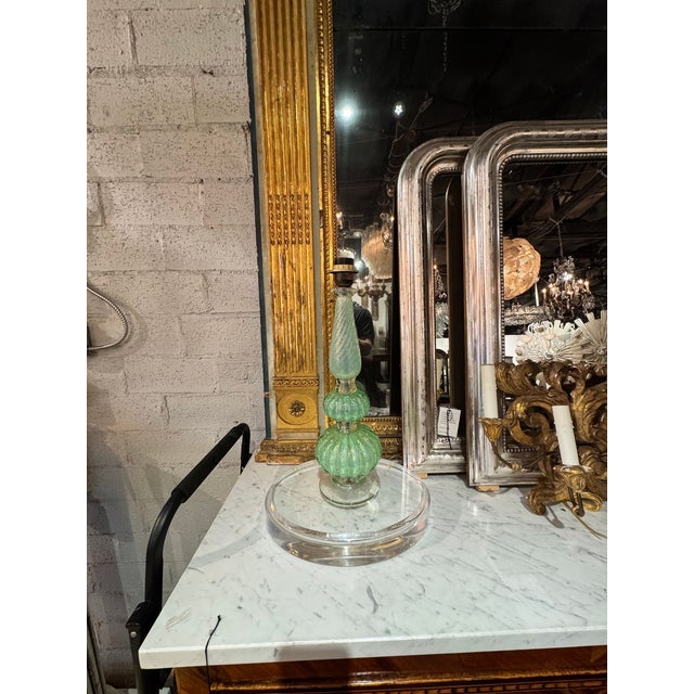 Vintage Green Murano Lamp For Sale In Dallas - Image 6 of 6
