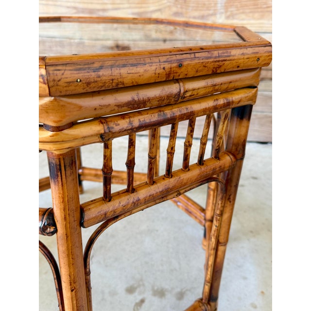 Mersman Pair of Restored Brighton Pavilion Style Bamboo End Tables by Mersman For Sale - Image 4 of 12