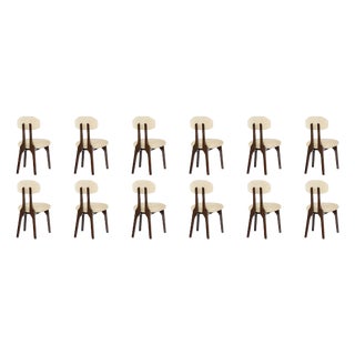 Silhouette Dining Chairs in Chenille Fabric from InsidherLand, Set of 12 For Sale