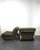 Pair of Italian modular armchairs, a 1970s design. The tubular, chromed steel frame encases and supports the cushions....