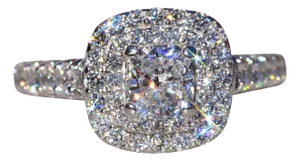The Kinlough: Ladies 14K White Gold Double Halo Engagement Ring