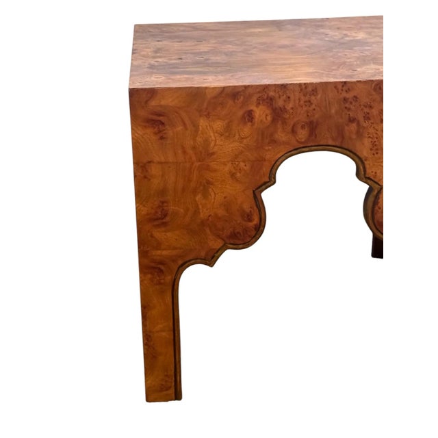 English American Burl-Walnut Veneer Low Table, Moroccan Inspired Design. For Sale - Image 3 of 8