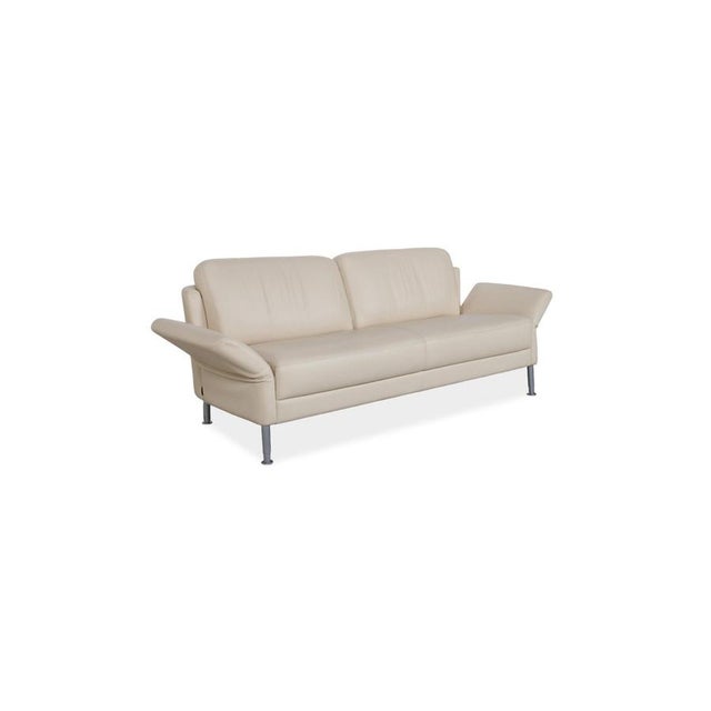 Cream Leather Nimbus Three-Seater Sofa with Manual Function from Intertime For Sale - Image 4 of 18