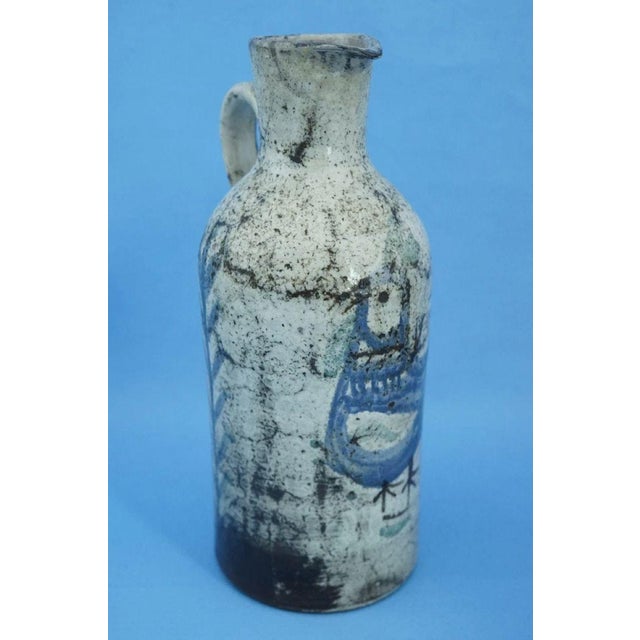 Ceramic 20th Century Ceramic Jug Vase by Atelier Le Mûrier of Gustave Reynaud, Vallauris France., 1950s For Sale - Image 7 of 18
