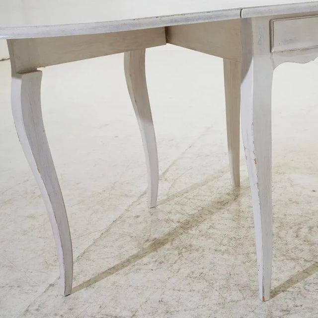 Folding Table in Antique White with Rounded Edges For Sale - Image 4 of 8