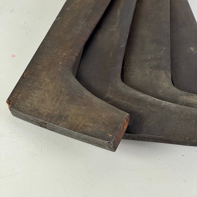 Rare to Market Set of 4 Primitive Antique Cobbler's Wood Boot Forms in Stained Black For Sale - Image 16 of 16