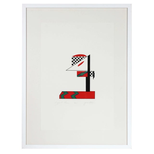 1970s Gwen Stone "Signal Three", 1978 Checkered Abstract Serigraph in Red, Green, Black and White 1978 For Sale - Image 5 of 5