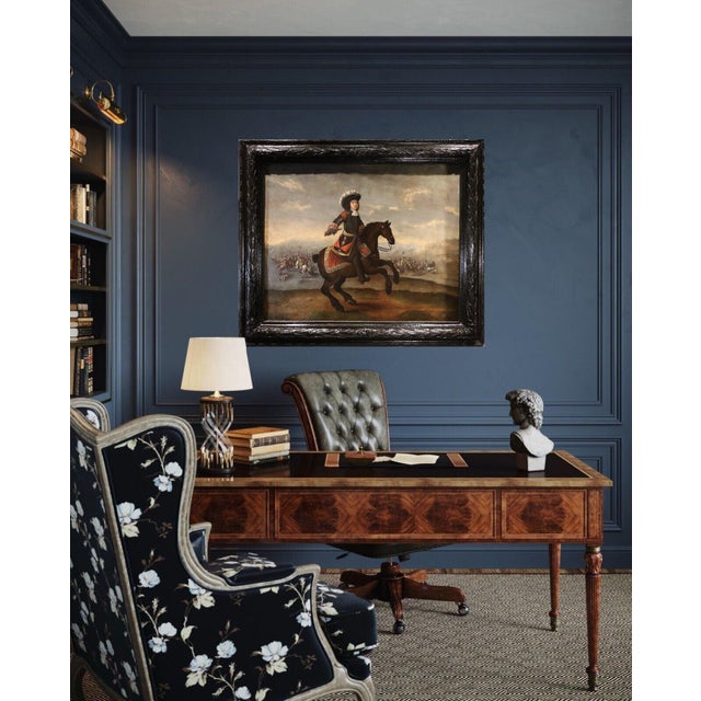 Frans van Der Meulen, Equestrian Portrait with Battle Scene, 1700s, Oil on Canvas For Sale - Image 13 of 15