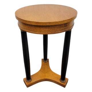 Vintage Empire Revival Faux Bird's-Eye Maple Drink Table With Ebonized Columns For Sale