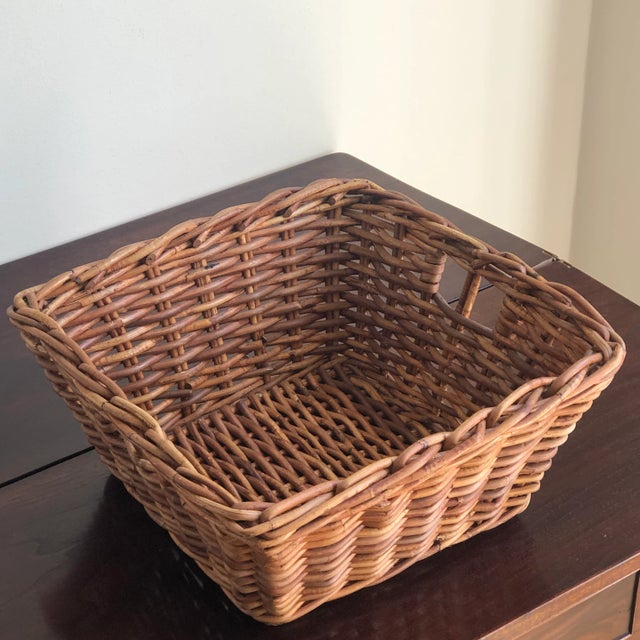Rustic Vintage Storage Basket For Sale - Image 10 of 12