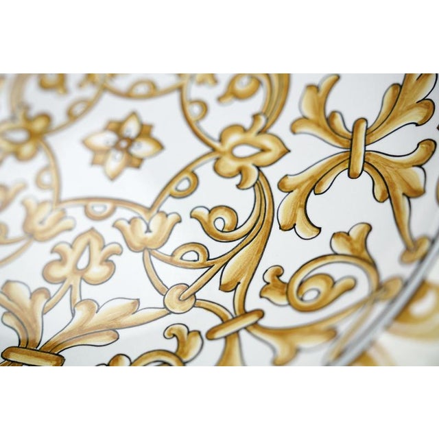 Aqua White Damask Plate by Deblona For Sale - Image 8 of 11