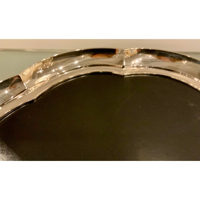 Modern Global Views Modern Polished Nickel Scalloped Tray For Sale - Image 3 of 5