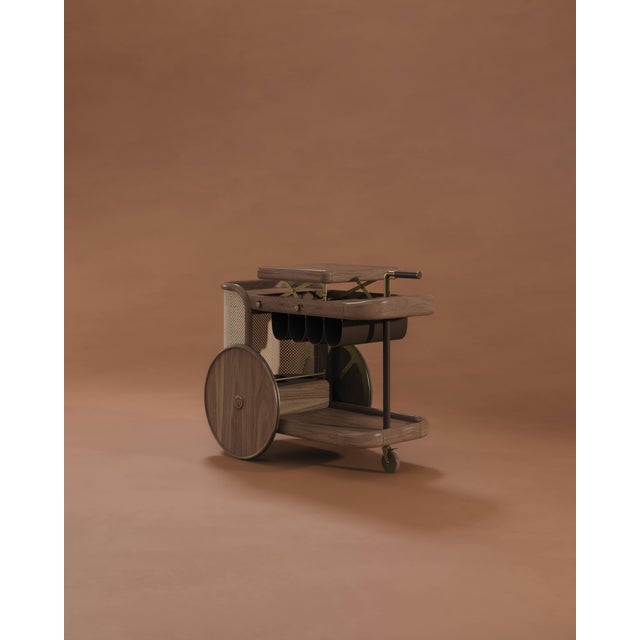 Brinsley Bar Cart by Wood Tailors Club For Sale - Image 14 of 18