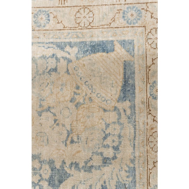 1920s Blue Subdued Tabriz Rug 6'7 X 9'7 For Sale - Image 4 of 10